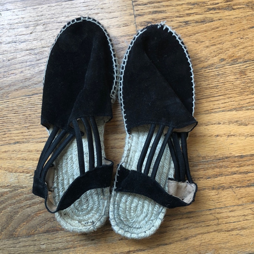 Black slip on espadrilles